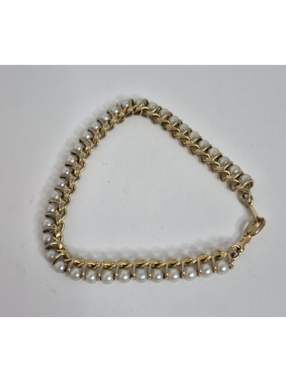 Faux Pearl Chain Bracelet 7"